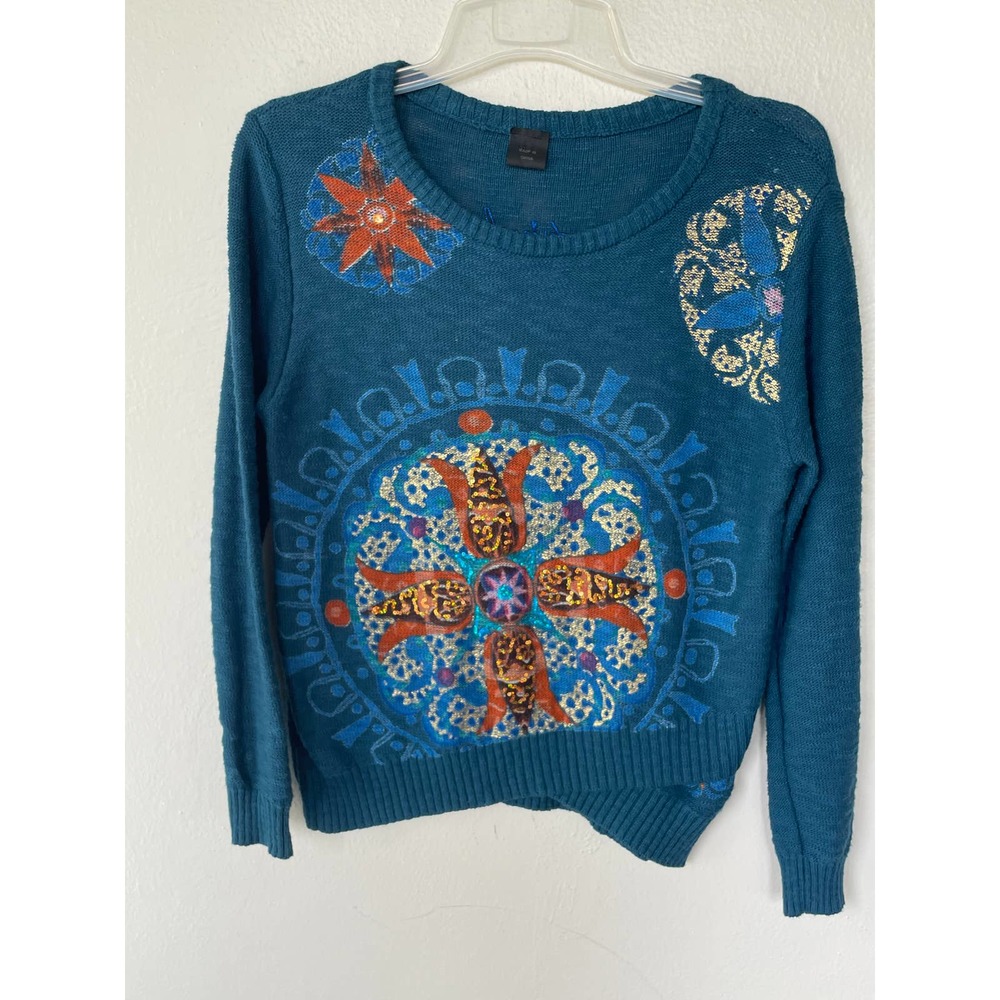 Desigual Size L Teal Pullover sweater - Picture 15 of 15